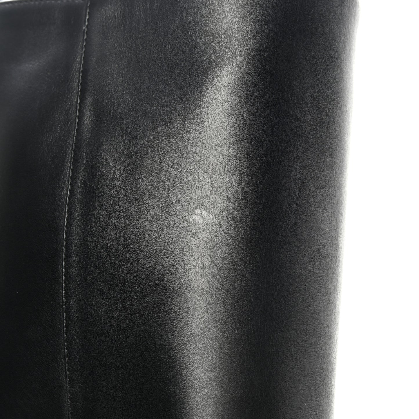 Calfskin Belted High Boots 36.5 Black