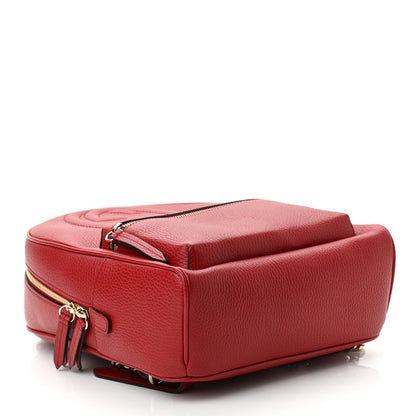 Gucci Pebbled Calfskin Soho Chain Backpack Hibiscus Red 4 of 10