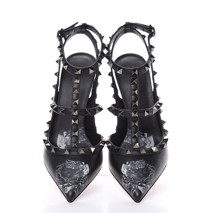 Valentino Garavani X UNDERCOVER Calfskin Rockstud Ankle Strap Pumps 38 Black 8 of 10