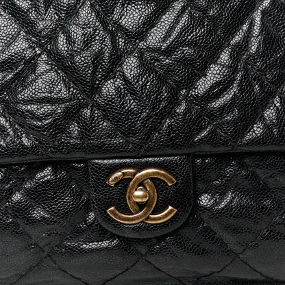 Chanel Crumpled Grained Calfskin Medium Coco Pleats Messenger Flap Black 9 of 11