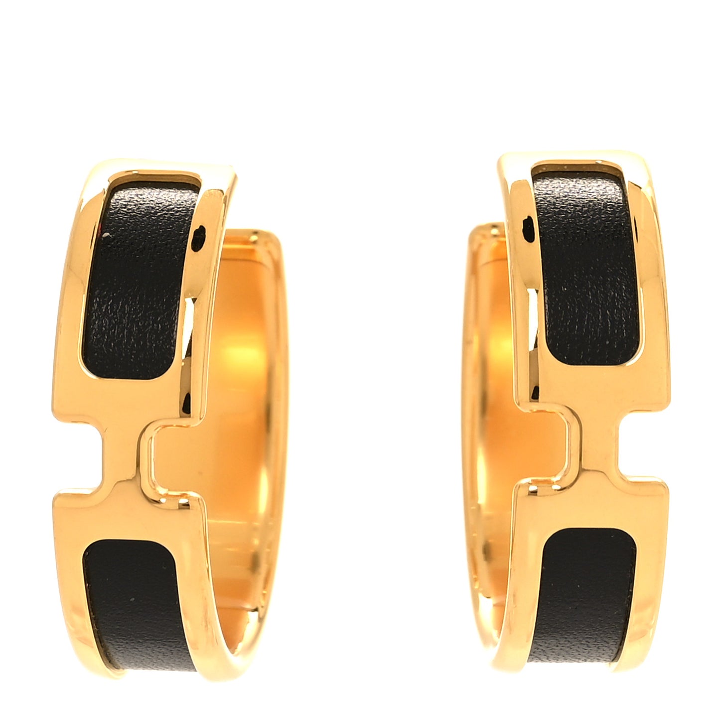 Box Calfskin Olympe Hoop Earrings Black