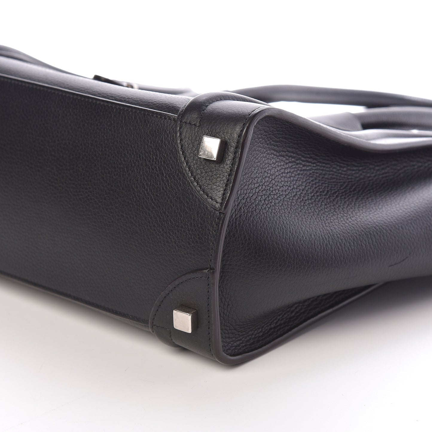 Drummed Calfskin Micro Luggage Black
