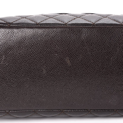 Chanel Caviar Quilted Grand Shopping Tote GST Dark Brown 17 of 26