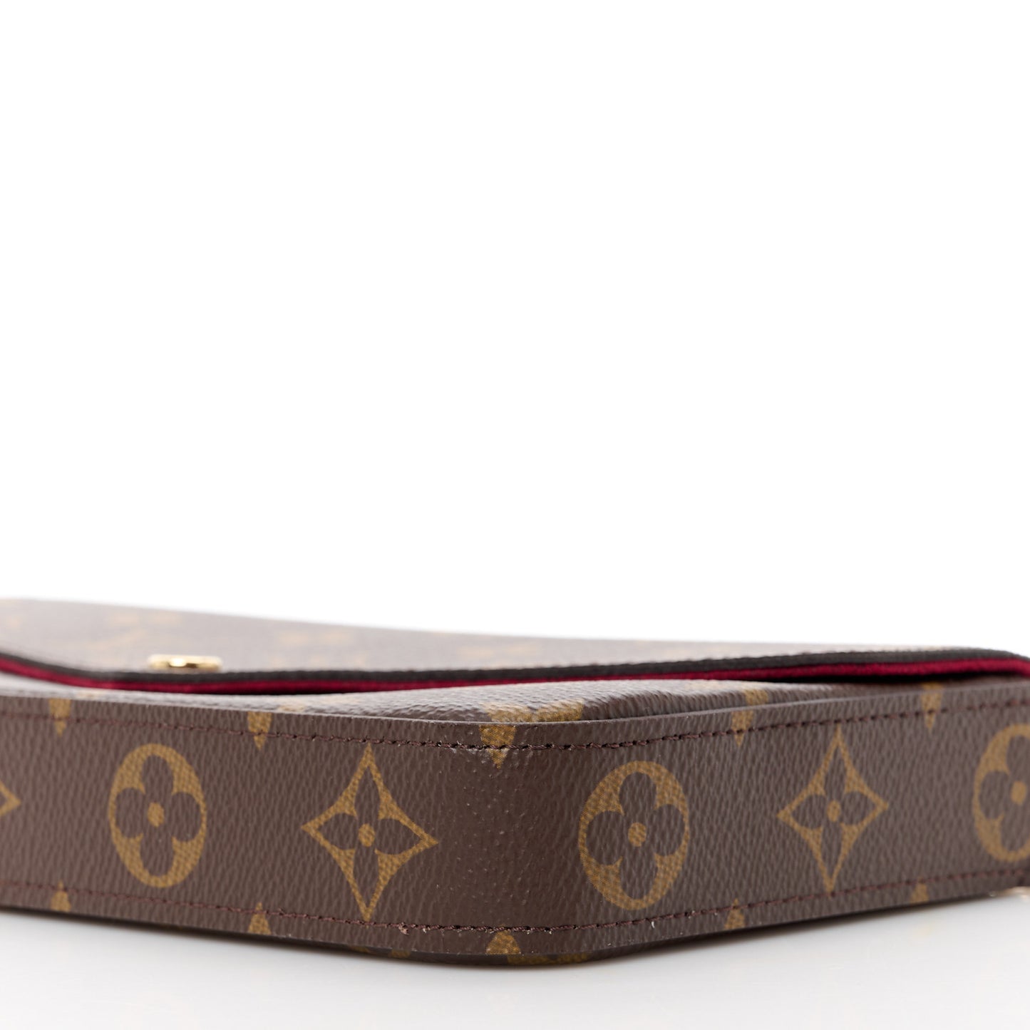Monogram Pochette Felicie Chain Wallet Fuchsia