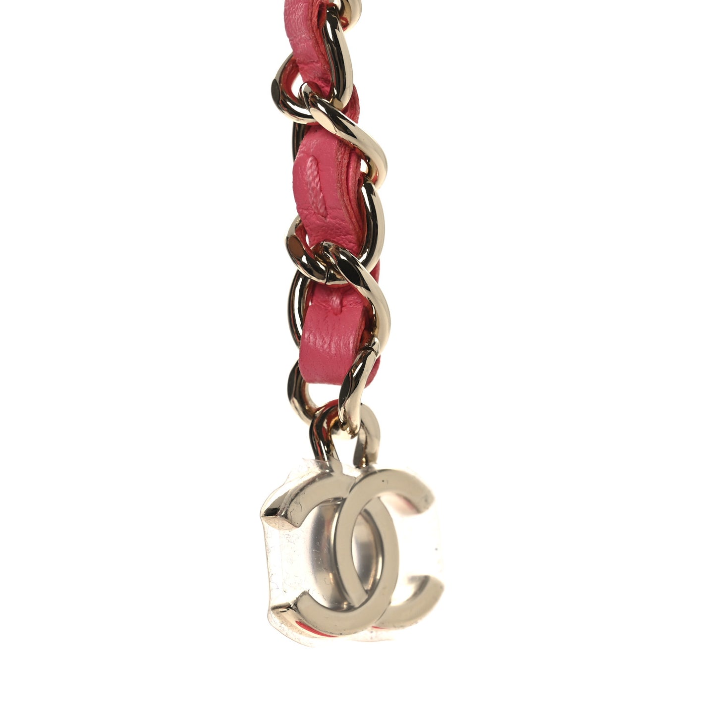 Lambskin Quilted CC In Love Heart Waist Belt Bag With Chain Pink