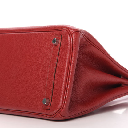 Hermes Taurillon Clemence Birkin 30 Rouge Garance 7 of 10