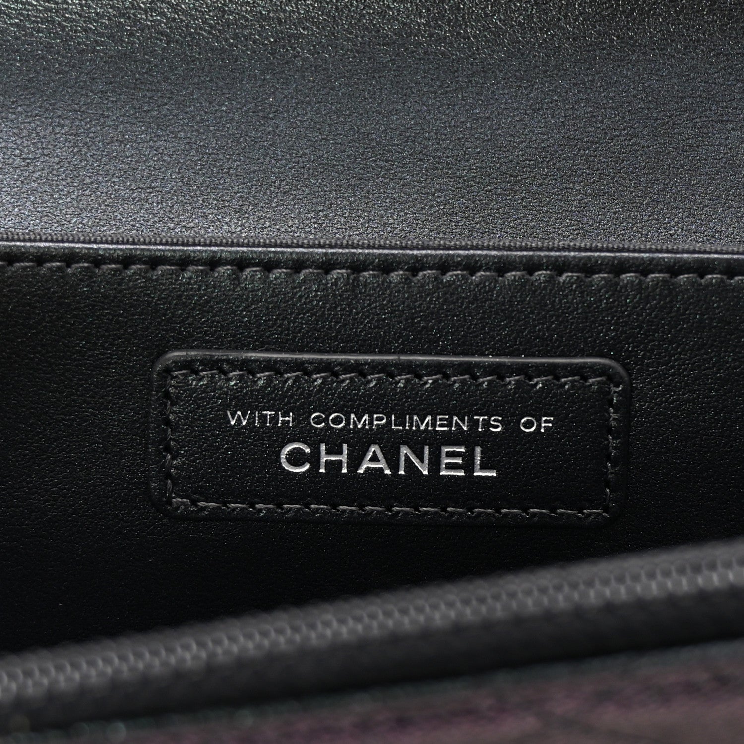 Chanel Iridescent Caviar Quilted Classic Pouch Clutch Black 8 of 8