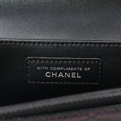 Chanel Iridescent Caviar Quilted Classic Pouch Clutch Black 8 of 8