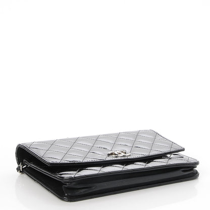 Chanel Patent Quilted Brilliant Wallet On Chain WOC Black 4 of 9