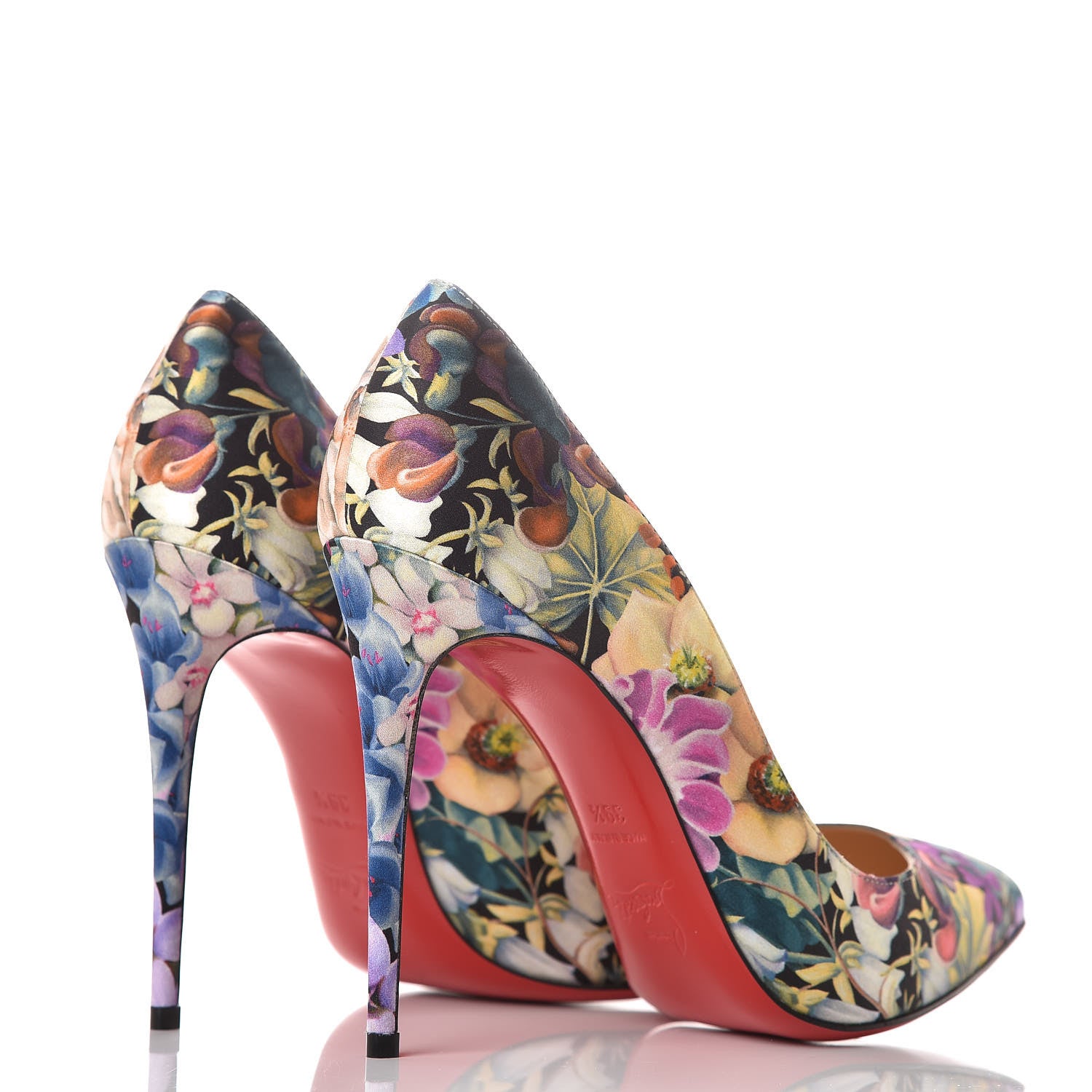 Christian Louboutin Satin Flower Power Pigalle Follies 100 Pumps 39.5 Multicolor 4 of 8