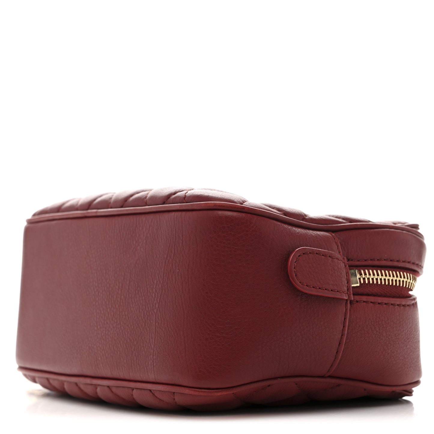 Calfskin Quilted CC Small Vanity Case Dark Red