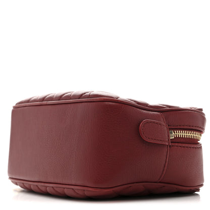 Chanel Calfskin Quilted CC Small Vanity Case Dark Red 10 of 14