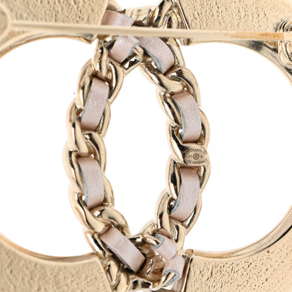 Chanel Resin Glitter Lambskin Baguette CC Chain Brooch Pink Gold 4 of 5