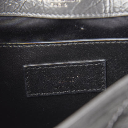Saint Laurent Crinkled Calfskin Matelasse Monogram Baby Niki Chain Satchel Storm 5 of 8