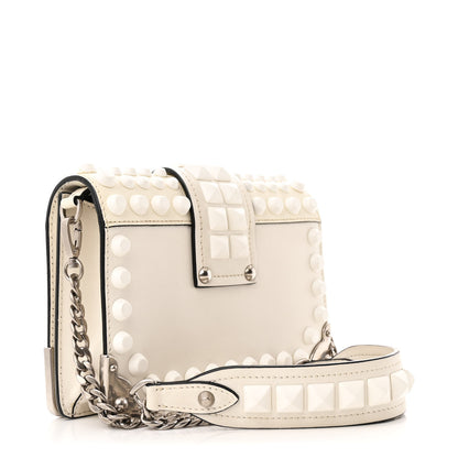 Prada City Calfskin Saffiano Studded Cahier Bag White 3 of 10