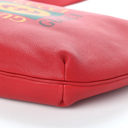 Gucci Grained Calfskin Logo Half Moon Hobo Red 9 of 9