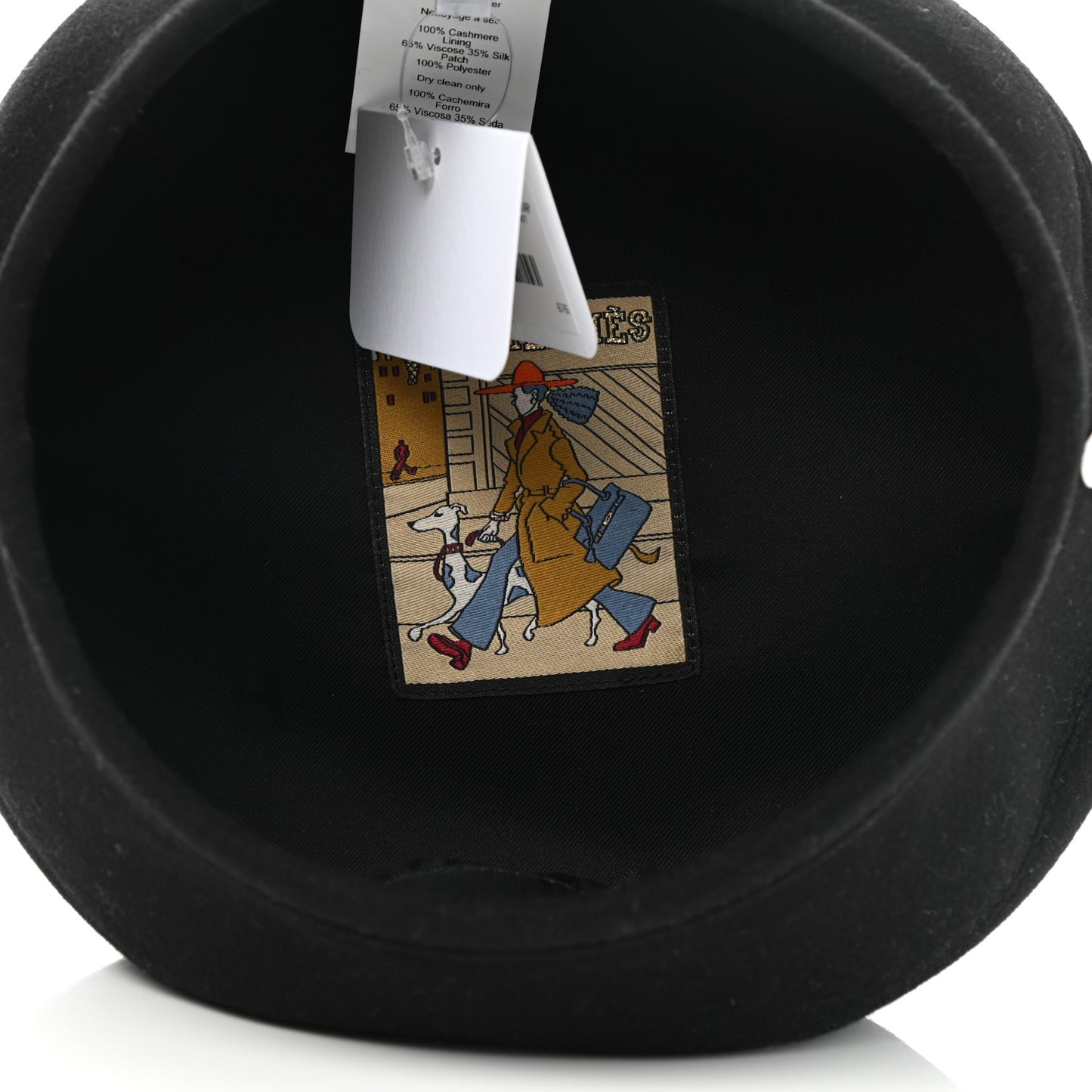 Cashmere Saint Honore Drap Beret 57 Black