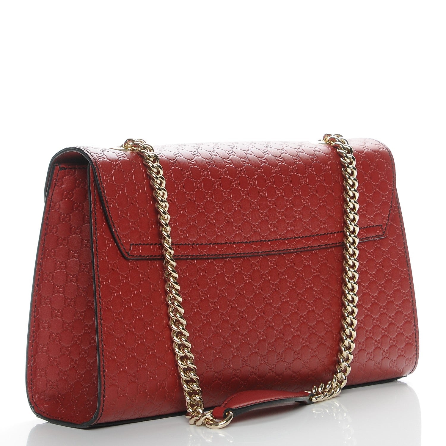 Gucci Microguccissima Medium Emily Chain Shoulder Bag Red 3 of 7