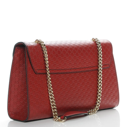 Gucci Microguccissima Medium Emily Chain Shoulder Bag Red 3 of 7