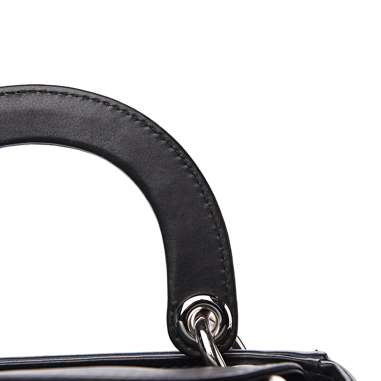 Smooth Calfskin Embroidered Micro Lady Dior Black