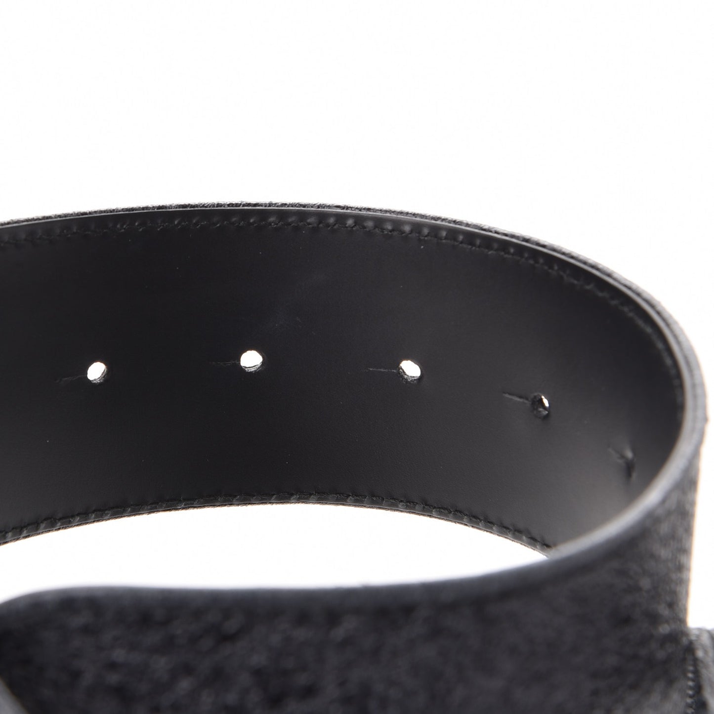 Metallic Crackled Calfskin CC Belt 95 38 Black