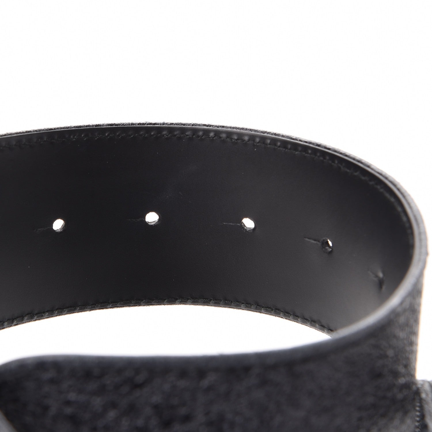 Chanel Metallic Crackled Calfskin CC Belt 95 38 Black 5 of 9