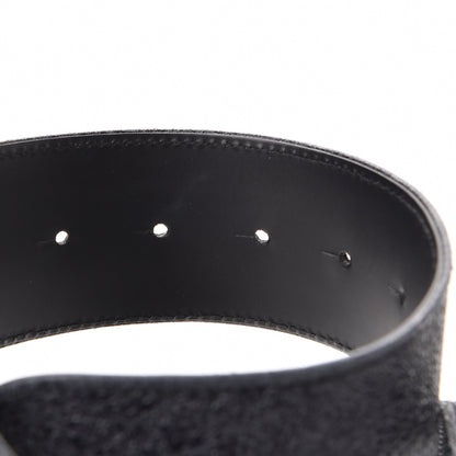 Chanel Metallic Crackled Calfskin CC Belt 95 38 Black 5 of 9