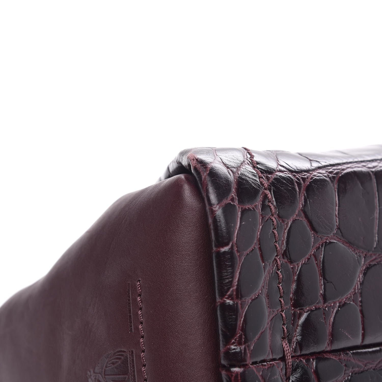 Lanvin Crocodile Stamped Calfskin Trilogy Clutch Aubergine 10 of 13