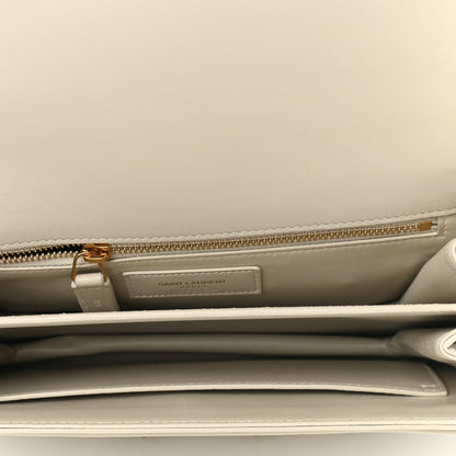 Saint Laurent Smooth Calfskin Le Maillon Satchel Crema Soft 5 of 9