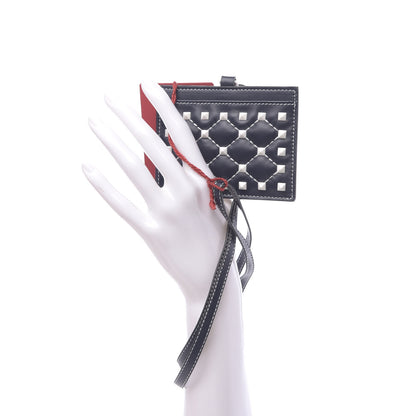 Valentino Garavani Nappa Free Rockstud Spike Badge Holder Marine 2 of 9