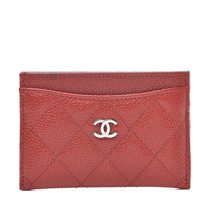 Chanel Caviar Quilted Card Holder Red 1 of 12