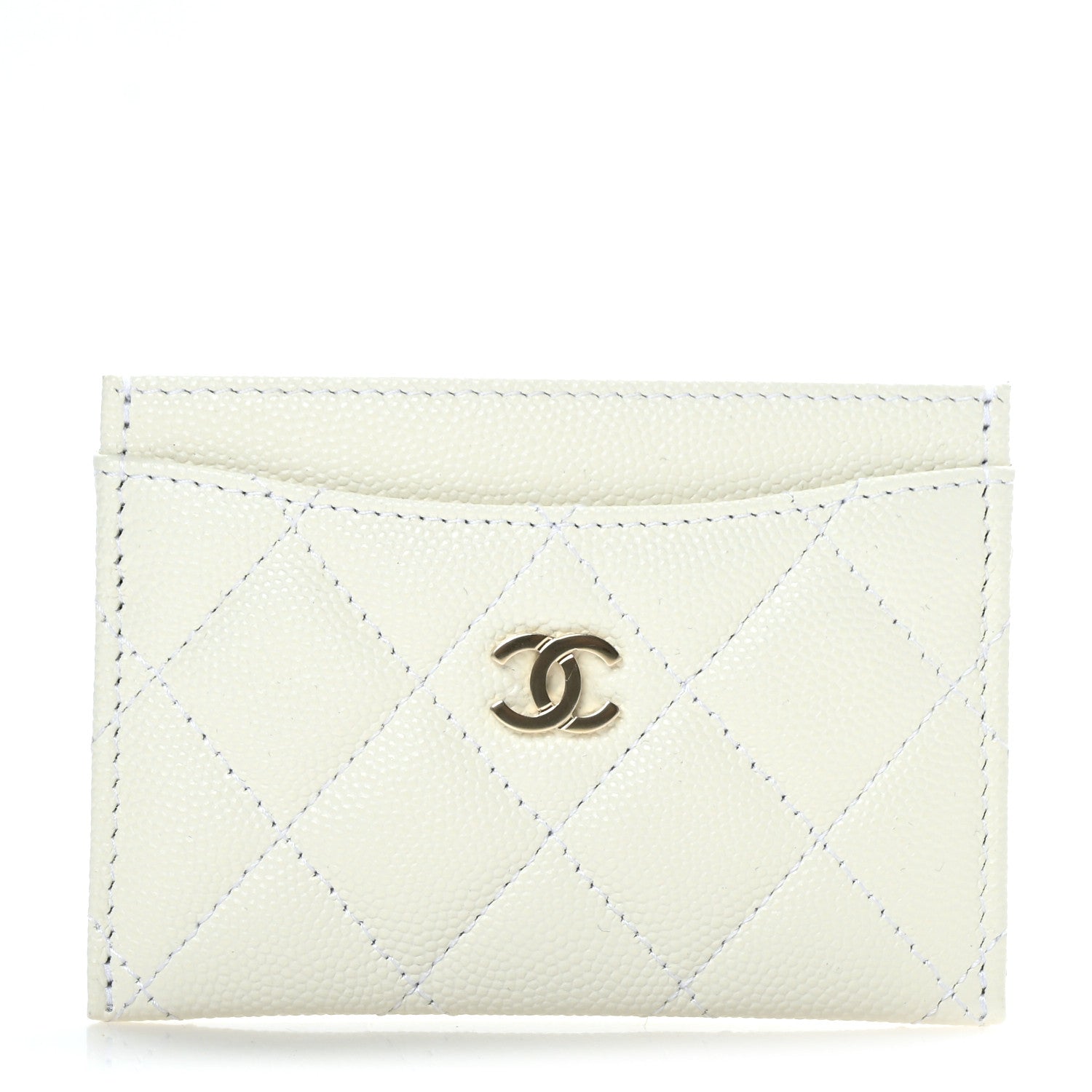 Chanel Caviar Quilted Card Holder White 1 of 7