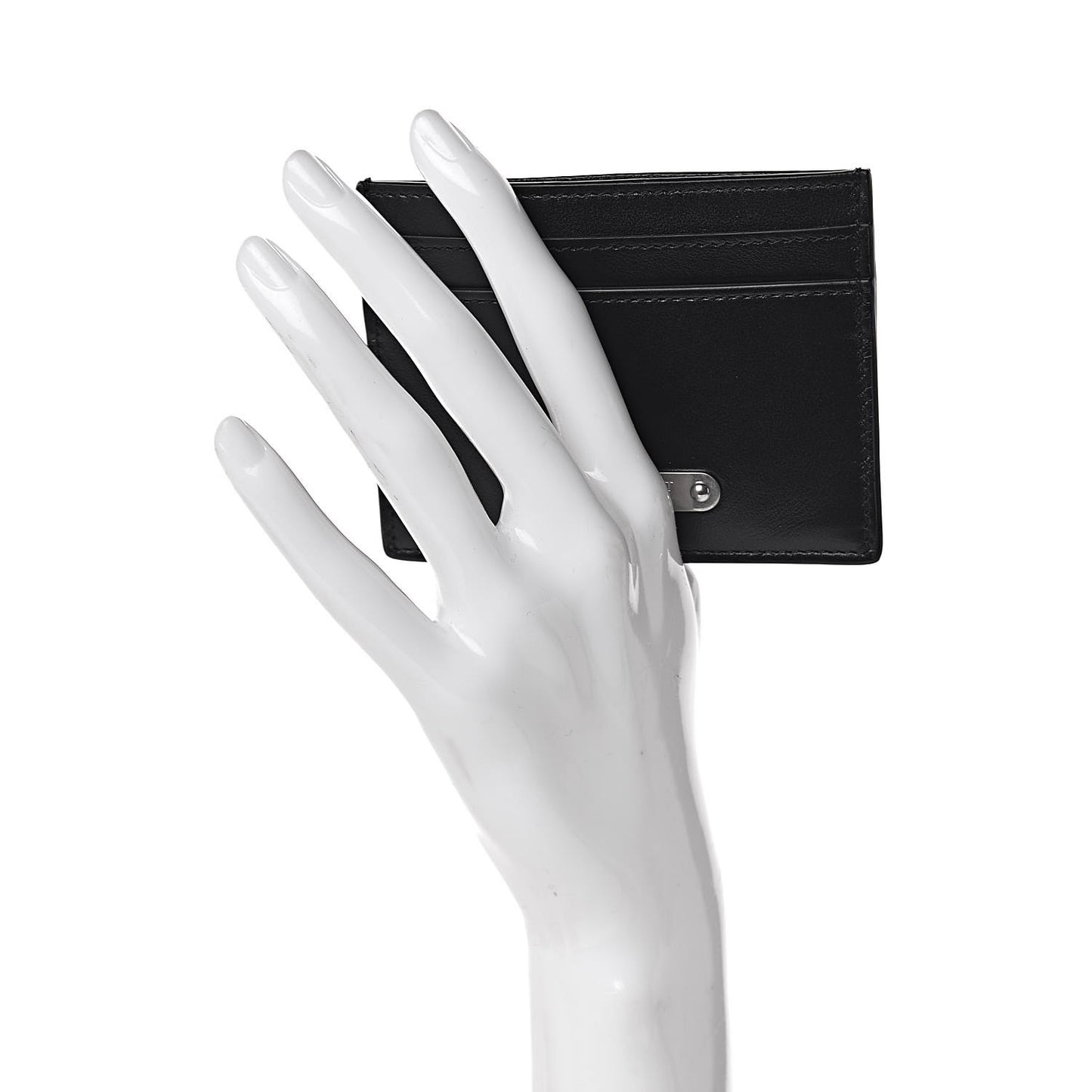 Calfskin Plate Card Case Black