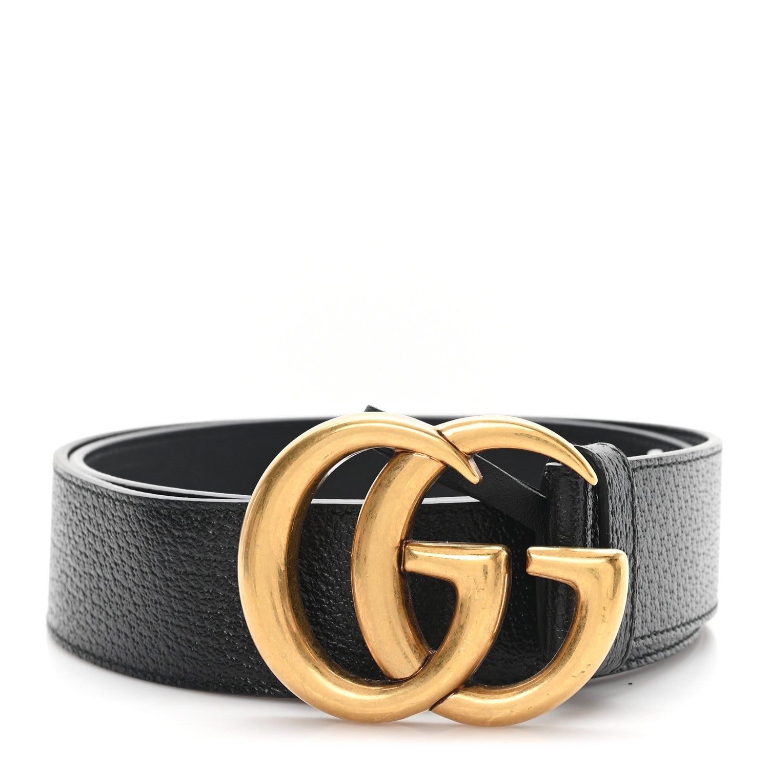 Gucci Textured Dollar Calfskin Double G 40mm Belt 95 38 Black 1 of 4