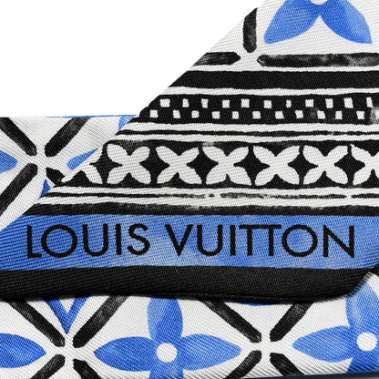Louis Vuitton Silk Monogram Flower Tile BB Bandeau Blue 2 of 3