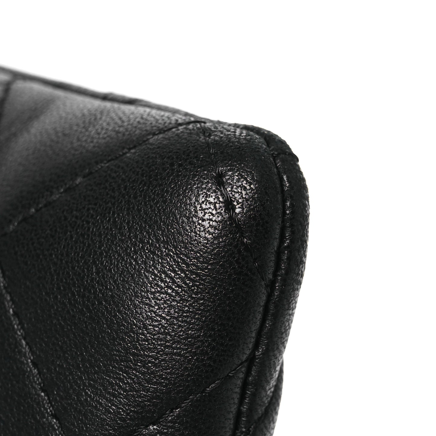 Lambskin Quilted CC Beauty Clutch Black