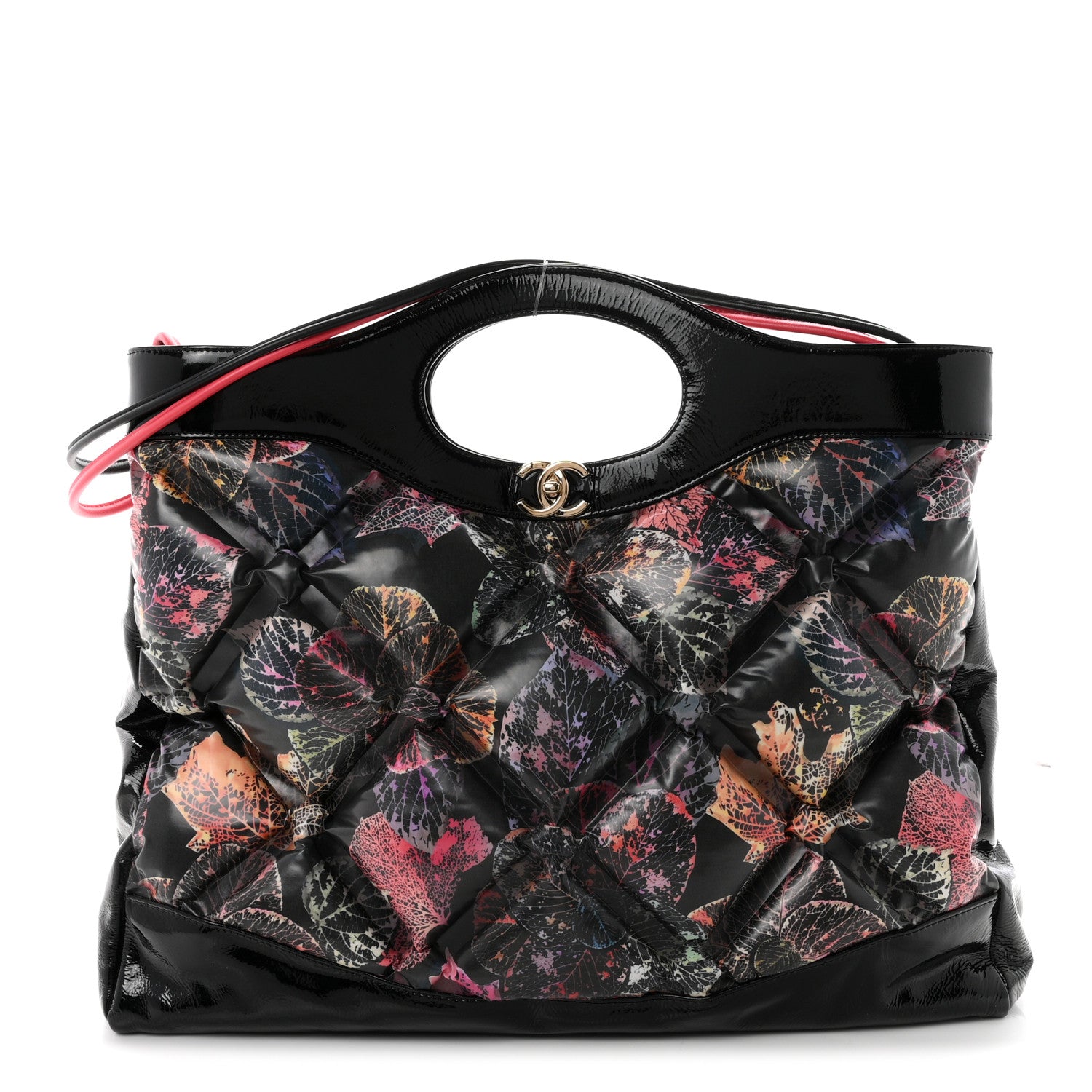 Chanel Patent Calfskin Canvas Printed Large 31 Shopping Bag Black 1 of 9