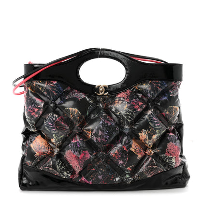 Chanel Patent Calfskin Canvas Printed Large 31 Shopping Bag Black 1 of 9
