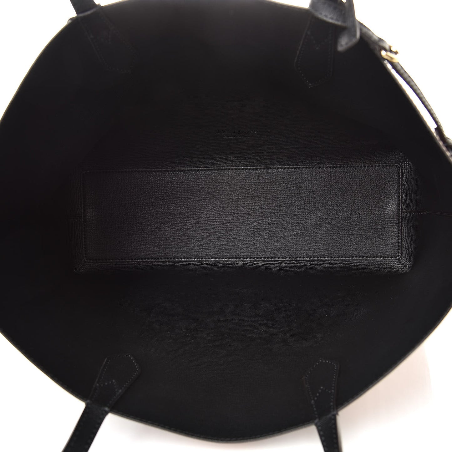 Grainy Calfskin Haymarket Check Medium Reversible Tote Black
