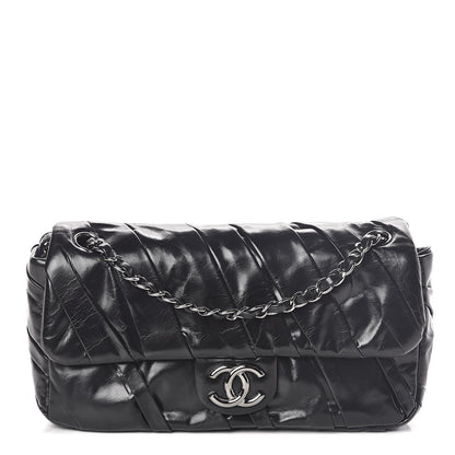 Chanel Glazed Calfskin Twisted Medium Flap Black 1 of 10