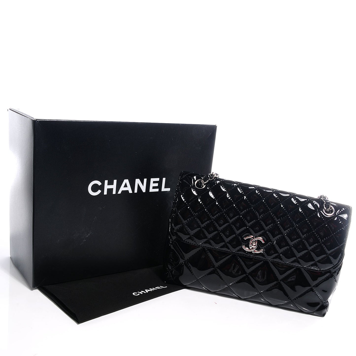 Vinyl Quilted In the Business Flap Bag Black
