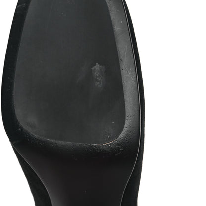 Prada Velvet Metal Triangle Logo Zip 65mm Boots 39 Black 8 of 10