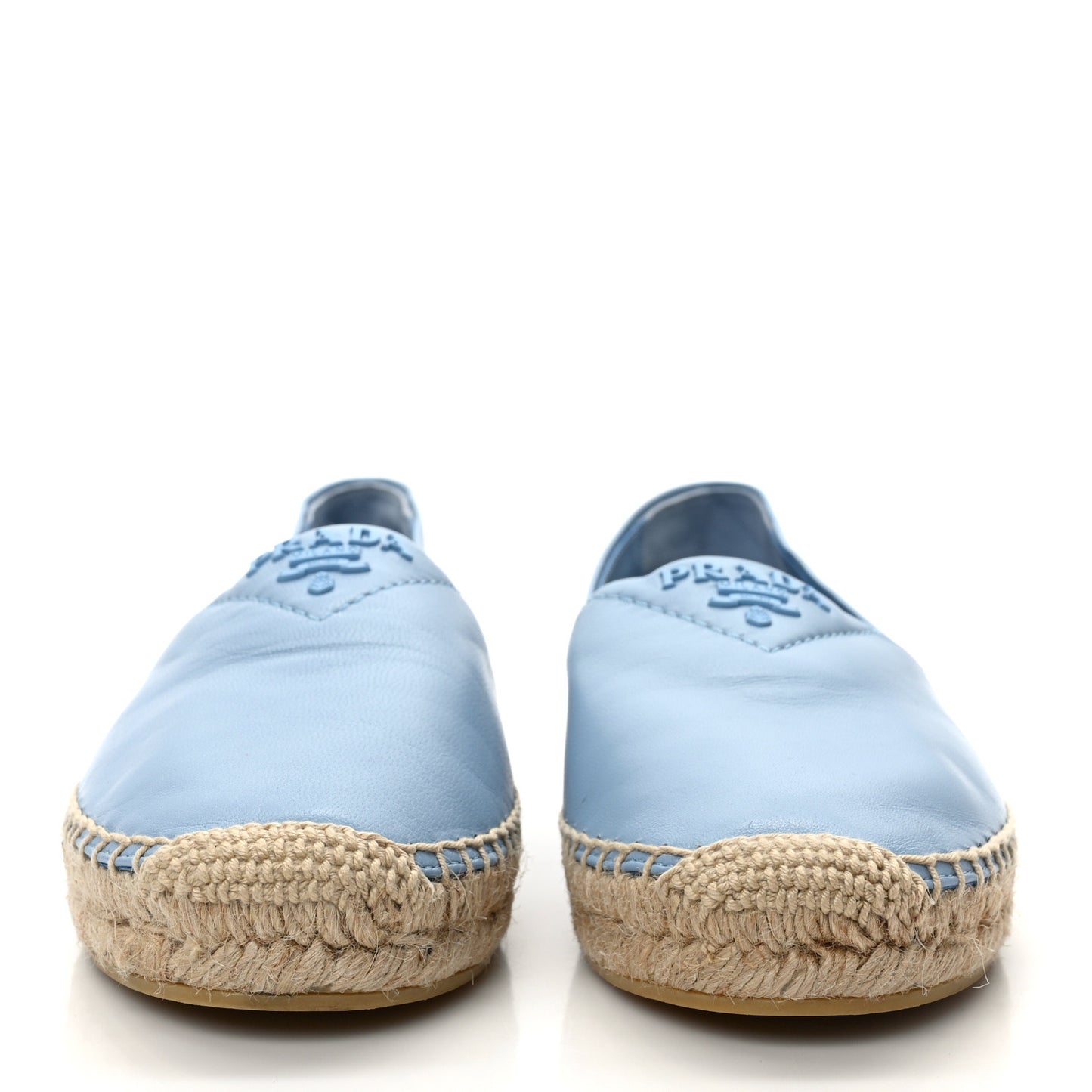 Nappa Triangle Logo Espadrilles 37 Celeste