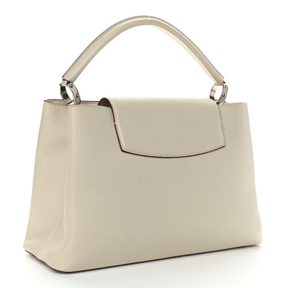 Louis Vuitton Taurillon Capucines MM Blanc Casse 2 of 13