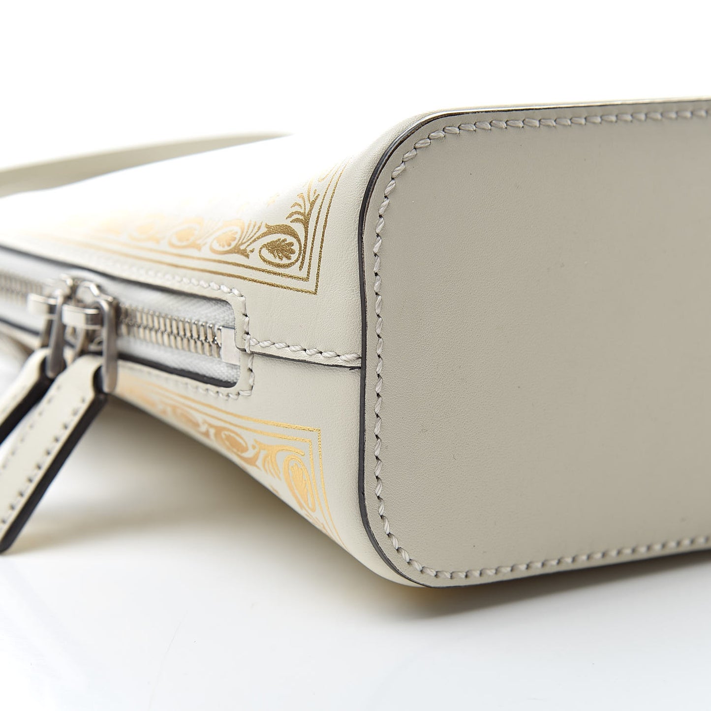 X SEGA Calfskin GUCCY Stars Mini Dome Shoulder Bag Mystic White Gold
