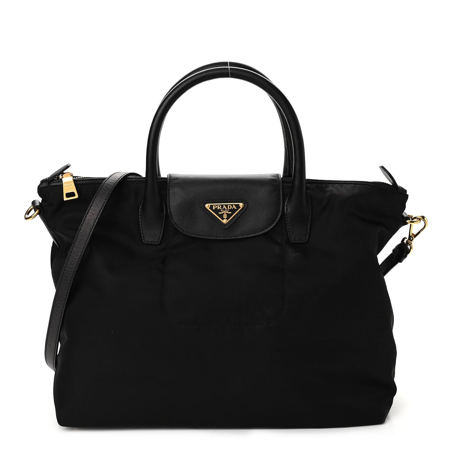 Tessuto Nylon Saffiano Tote Black