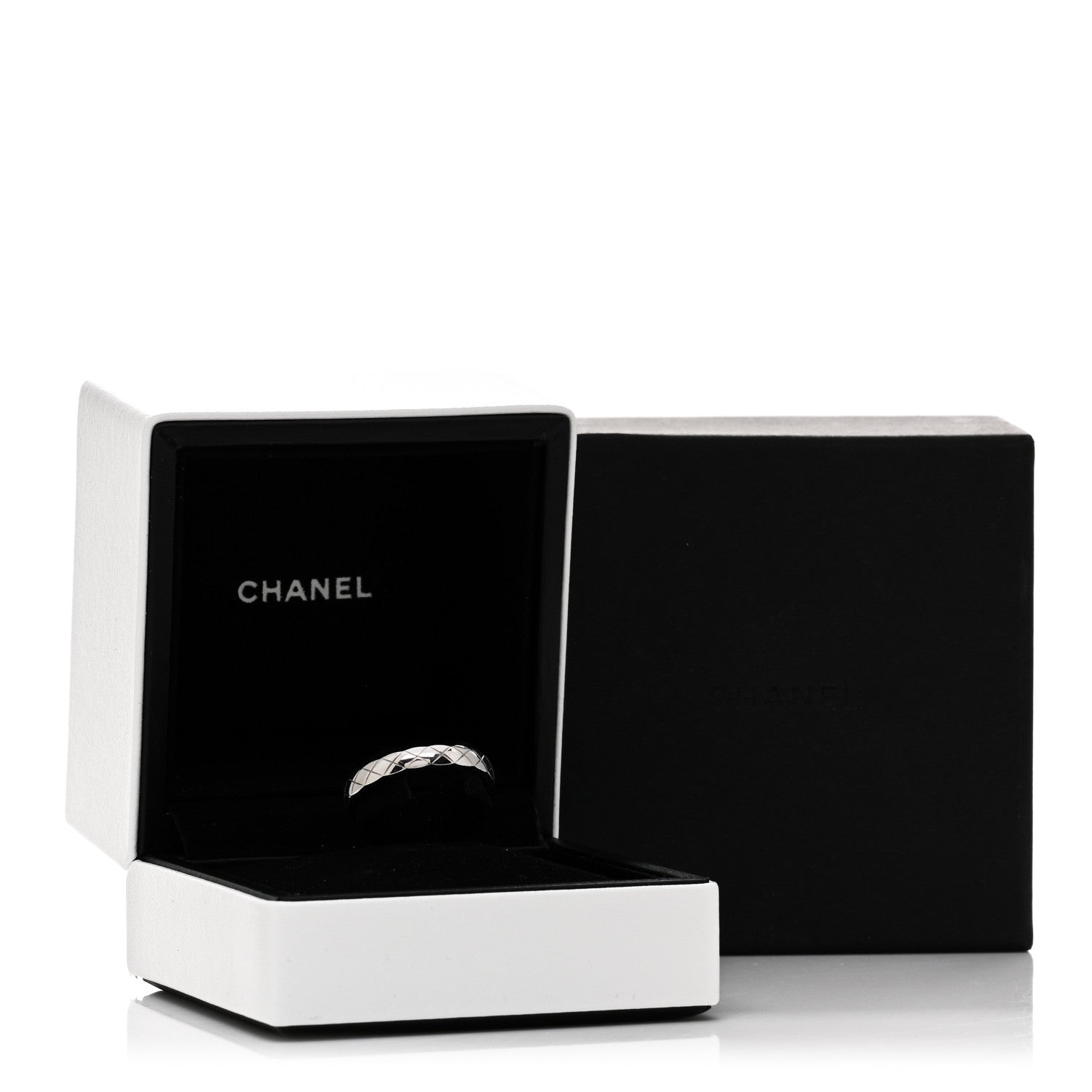 Chanel 18K White Gold Mini Coco Crush Ring 56 7.5 5 of 5