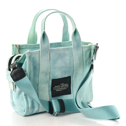 Marc Jacobs Cotton Canvas Mini The Traveler Tote Bag Teal Tie Dye 3 of 9
