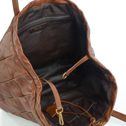 Saint Laurent Lambskin New Sac Rive Gauche Brown 4 of 6