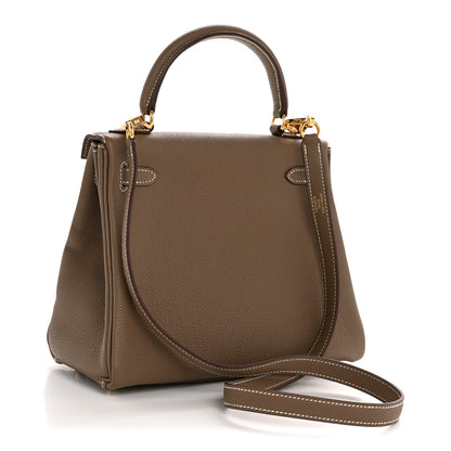 Hermes Togo Kelly Retourne 25 Etoupe 3 of 11